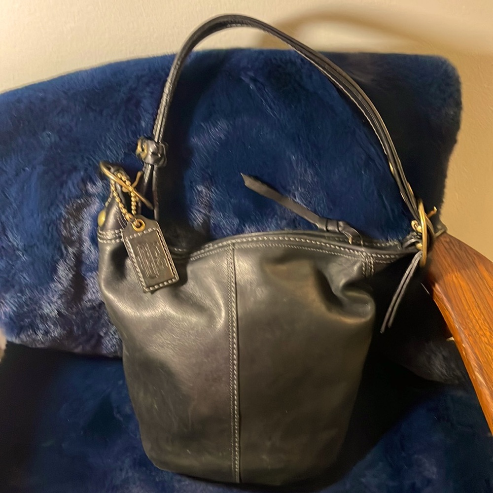 Coach bleeker duffle leather bag black